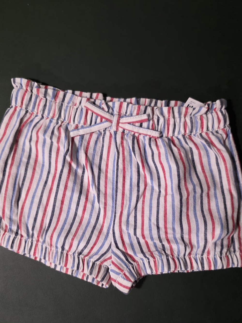 OshKosh B'gosh Red, Blue & White Striped Girls' Elastic-Waist Shorts